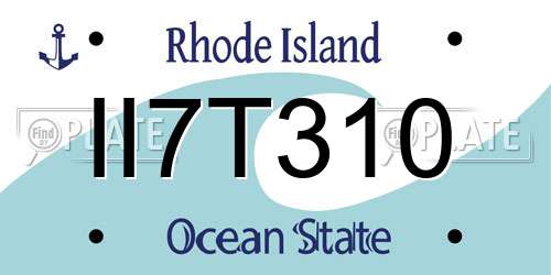 II7T310 Rhode Island License Plate