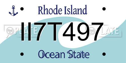 II7T497 Rhode Island License Plate