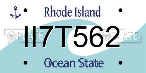 II7T562 Rhode Island License Plate