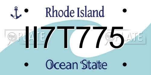 II7T775 Rhode Island License Plate