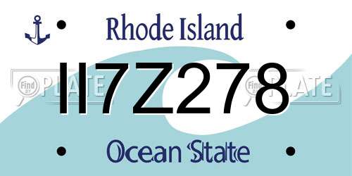 II7Z278 Rhode Island License Plate