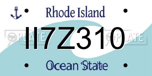 II7Z310 Rhode Island License Plate