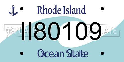 II80109 Rhode Island License Plate