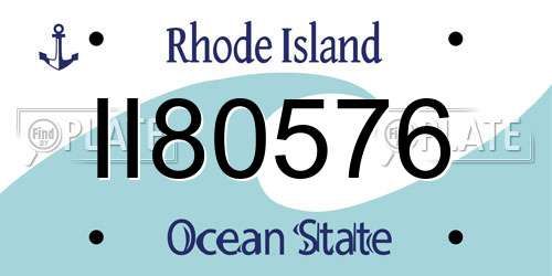 II80576 Rhode Island License Plate