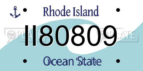 II80809 Rhode Island License Plate