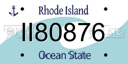 II80876 Rhode Island License Plate