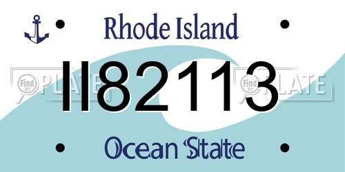 II82113 Rhode Island License Plate