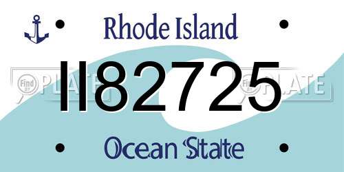 II82725 Rhode Island License Plate