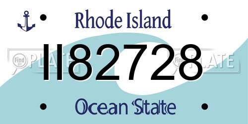 II82728 Rhode Island License Plate