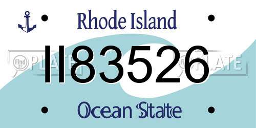 II83526 Rhode Island License Plate