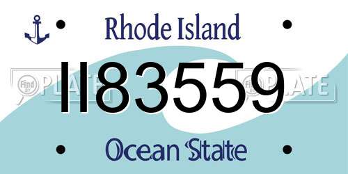 II83559 Rhode Island License Plate