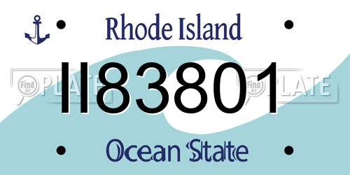 II83801 Rhode Island License Plate