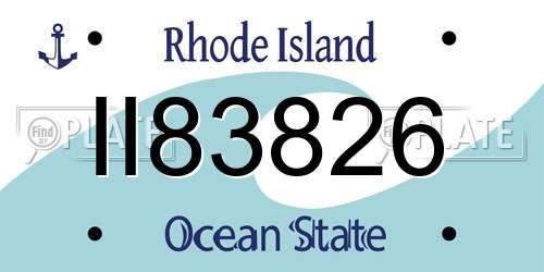 II83826 Rhode Island License Plate