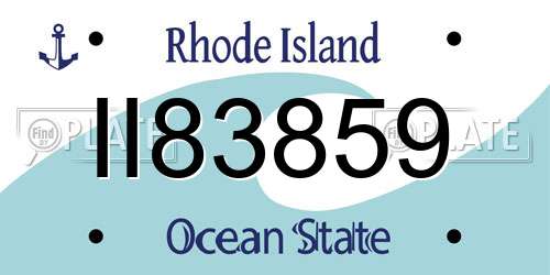 II83859 Rhode Island License Plate