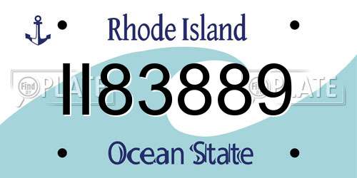 II83889 Rhode Island License Plate