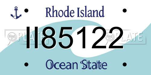 II85122 Rhode Island License Plate