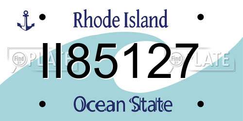 II85127 Rhode Island License Plate