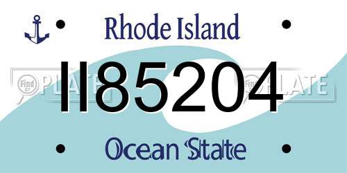 II85204 Rhode Island License Plate