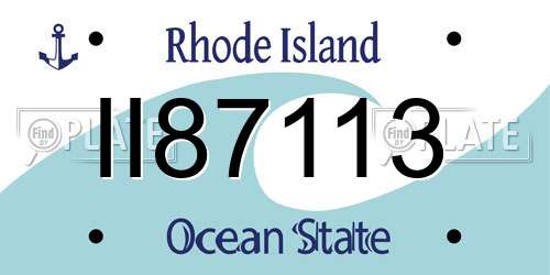 II87113 Rhode Island License Plate