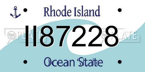 II87228 Rhode Island License Plate