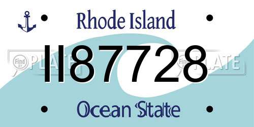 II87728 Rhode Island License Plate