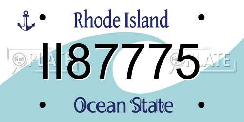 II87775 Rhode Island License Plate