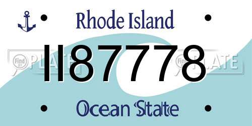 II87778 Rhode Island License Plate