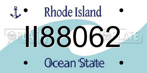 II88062 Rhode Island License Plate