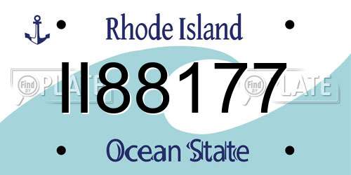 II88177 Rhode Island License Plate