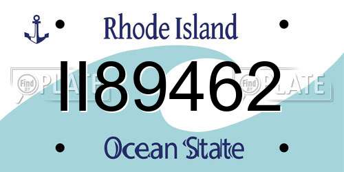 II89462 Rhode Island License Plate
