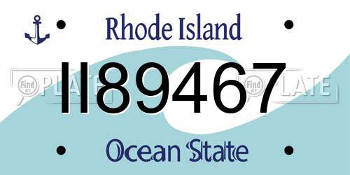 II89467 Rhode Island License Plate