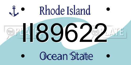 II89622 Rhode Island License Plate