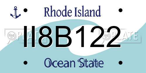II8B122 Rhode Island License Plate