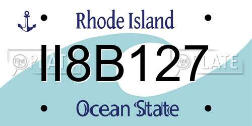 II8B127 Rhode Island License Plate