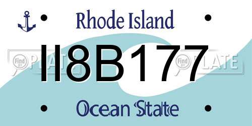 II8B177 Rhode Island License Plate