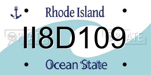 II8D109 Rhode Island License Plate