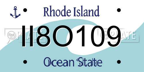 II8O109 Rhode Island License Plate