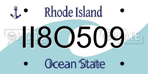 II8O509 Rhode Island License Plate