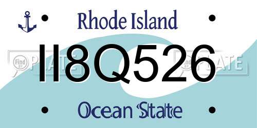 II8Q526 Rhode Island License Plate