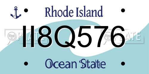 II8Q576 Rhode Island License Plate