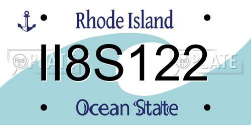 II8S122 Rhode Island License Plate