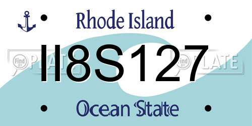 II8S127 Rhode Island License Plate