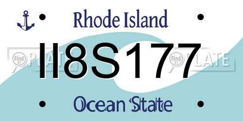 II8S177 Rhode Island License Plate