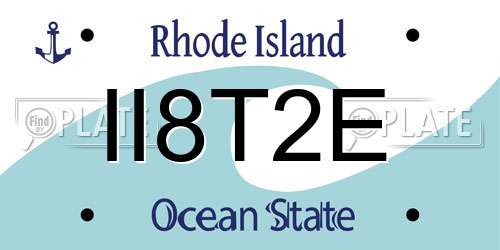 II8T2E Rhode Island License Plate