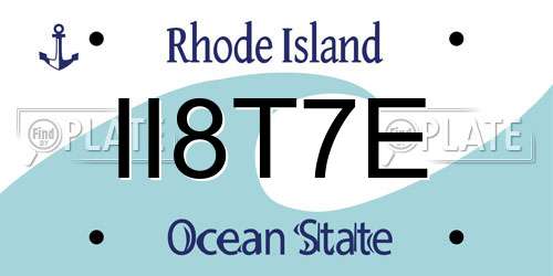 II8T7E Rhode Island License Plate
