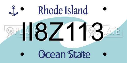 II8Z113 Rhode Island License Plate