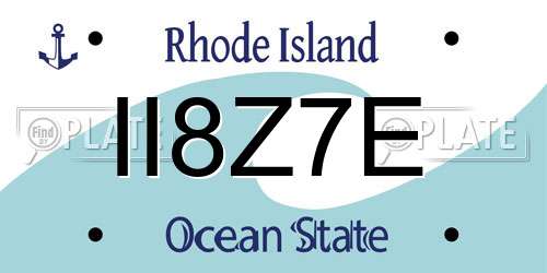 II8Z7E Rhode Island License Plate