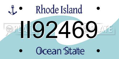 II92469 Rhode Island License Plate