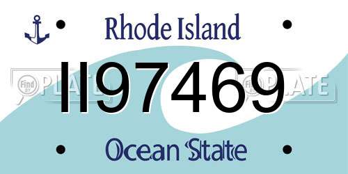 II97469 Rhode Island License Plate