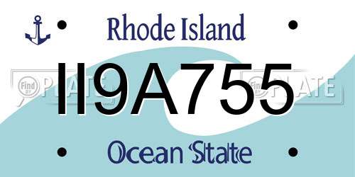 II9A755 Rhode Island License Plate